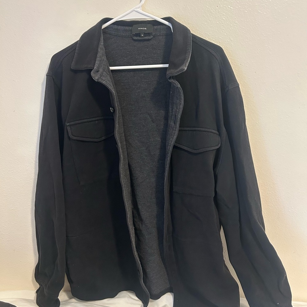 Vince Black Lightweight Shirt Jacket